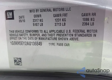 2010 Cadillac Dts Premium Collection from USA, damaged, VIN 1G6KH5EY2AU136849